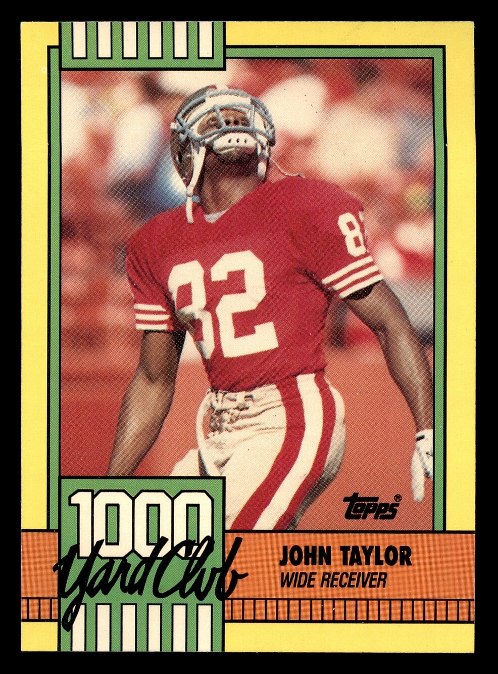 1990 Topps John Taylor 1000 Yard Club Football Card Vintage